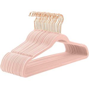 Clothing 50 Pack Blush Pink Rose Gold Velvet Non Slip Felt Hangers